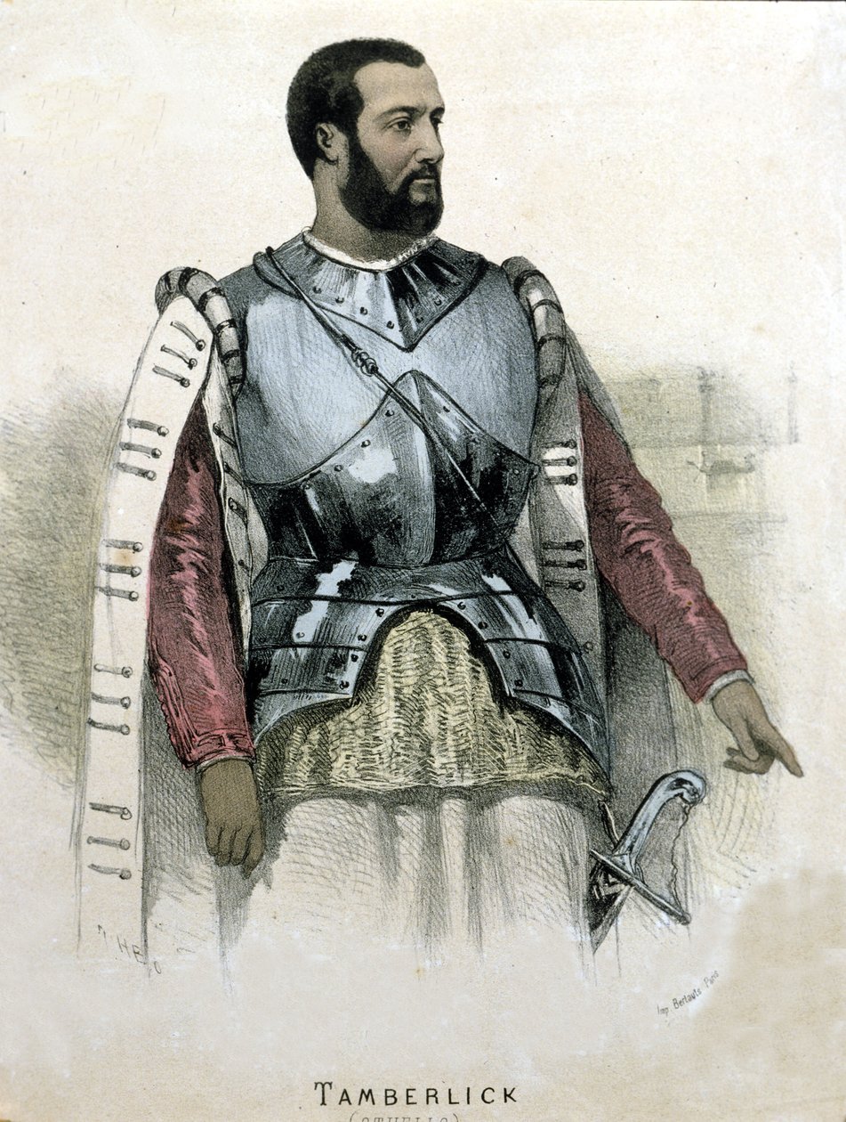 صورة من التينور الإيطالي إنريكو تامبرليك (1820-1869) في أوتيلو بواسطة جيوشينو روسيني بواسطة فنان غير معروف