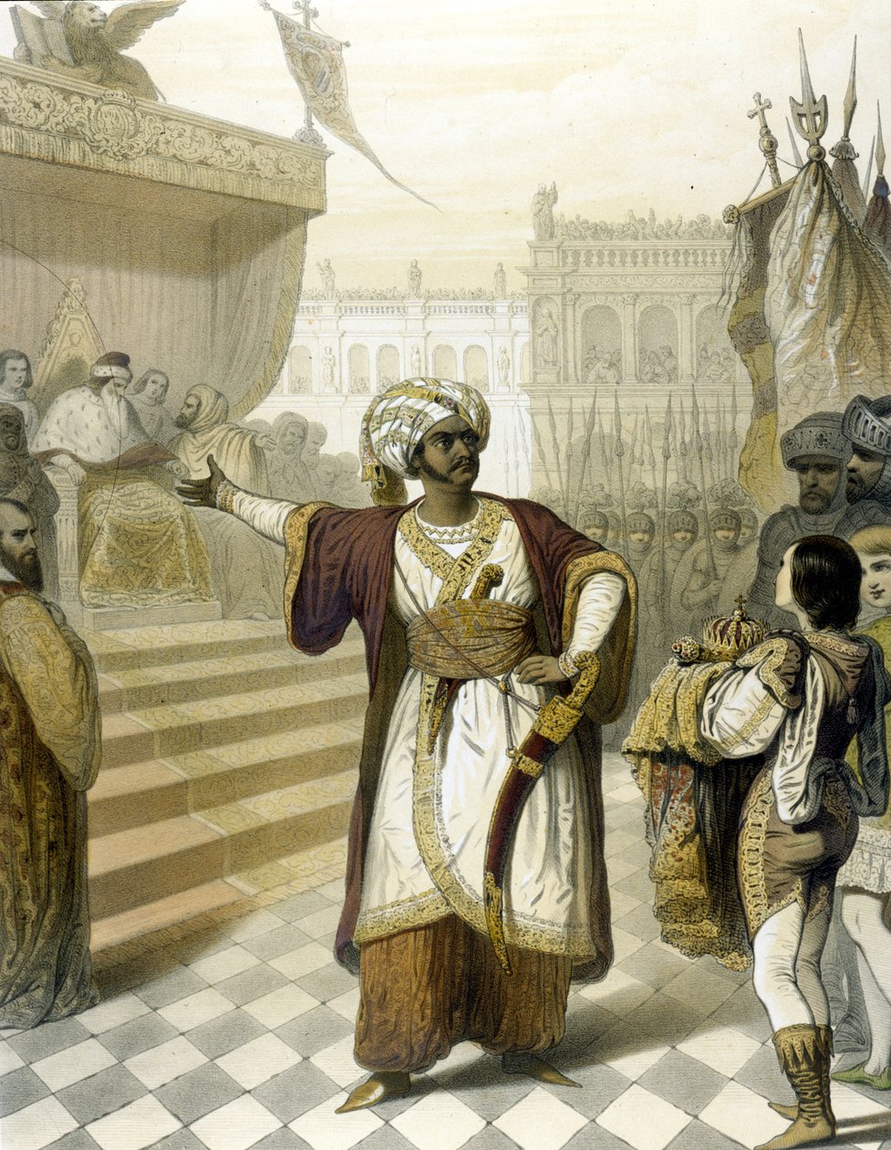 صورة للتينور الإيطالي جيوفاني باتيستا روبيني (1794 - 1854) في أوتيلو بواسطة جيواتشينو روسيني. بواسطة فنان غير معروف