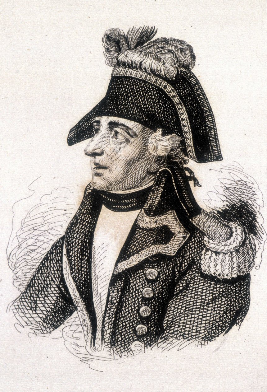 صورة جاك فرانسوا كوكيل ، ديت دوغومييه (1739 - 1794) ، الجنرال الفرنسي. نقش القرن التاسع عشر. بواسطة فنان غير معروف