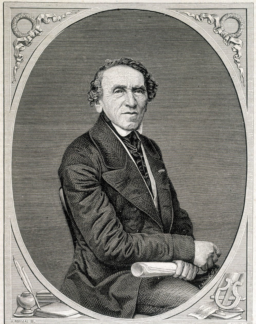 صورة لجاكوب ليبمان بير ، المعروف باسم جياكومو مييربير (1791-1864) ، الملحن الألماني. نقش القرن التاسع عشر. بواسطة فنان غير معروف