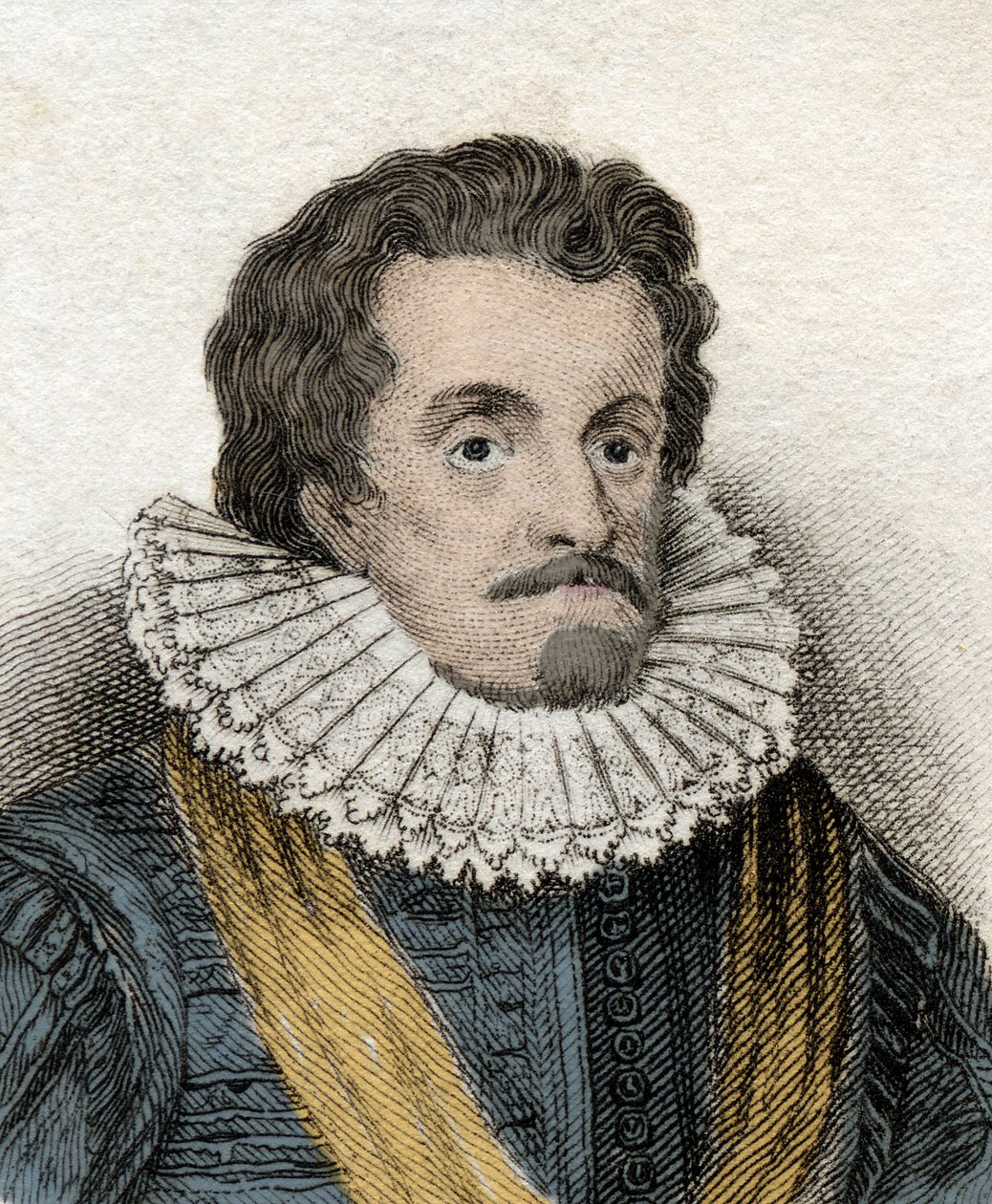 صورة لجيمس الأول (جيمس الأول ستيوارت) (1566-1625) ، ملك إنجلترا وأيرلندا (أو جيمس السادس (أو جيمس السادس) ، ملك اسكتلندا) نقش القرن التاسع عشر. بواسطة فنان غير معروف