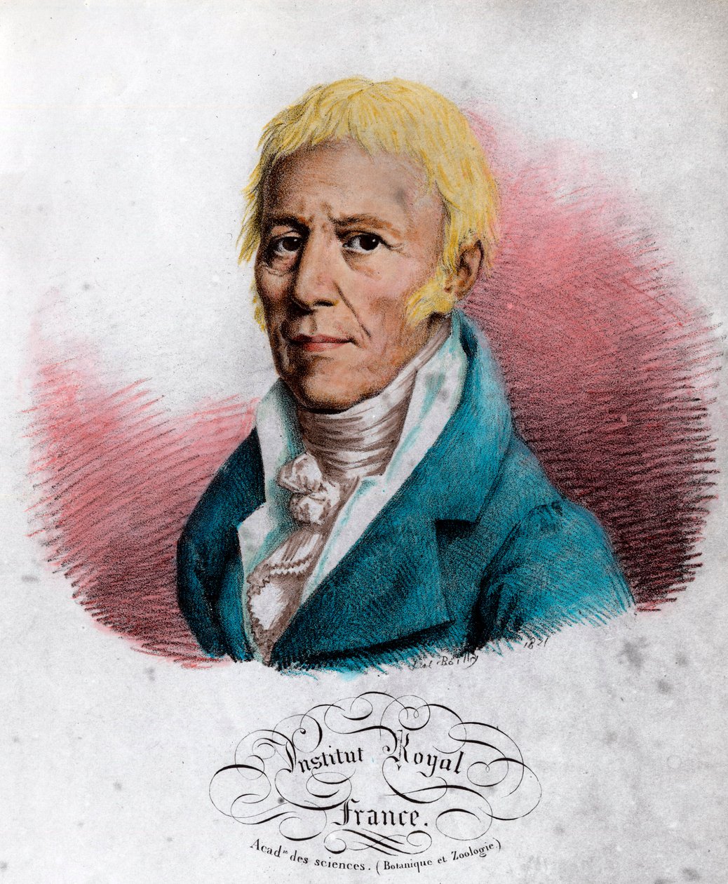 صورة جان بابتيست لامارك (1744-1829) ، عالم الطبيعة الفرنسي. نقش القرن التاسع عشر. مجموعة خاصة. بواسطة فنان غير معروف