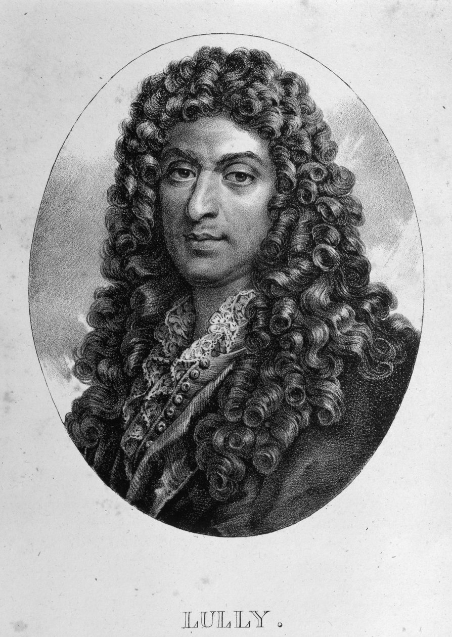 صورة جان بابتيست لولي (جيوفاني باتيستا لولي) (1632-1687) ، الملحن الفرنسي من أصل إيطالي. نقش القرن التاسع عشر. بواسطة فنان غير معروف