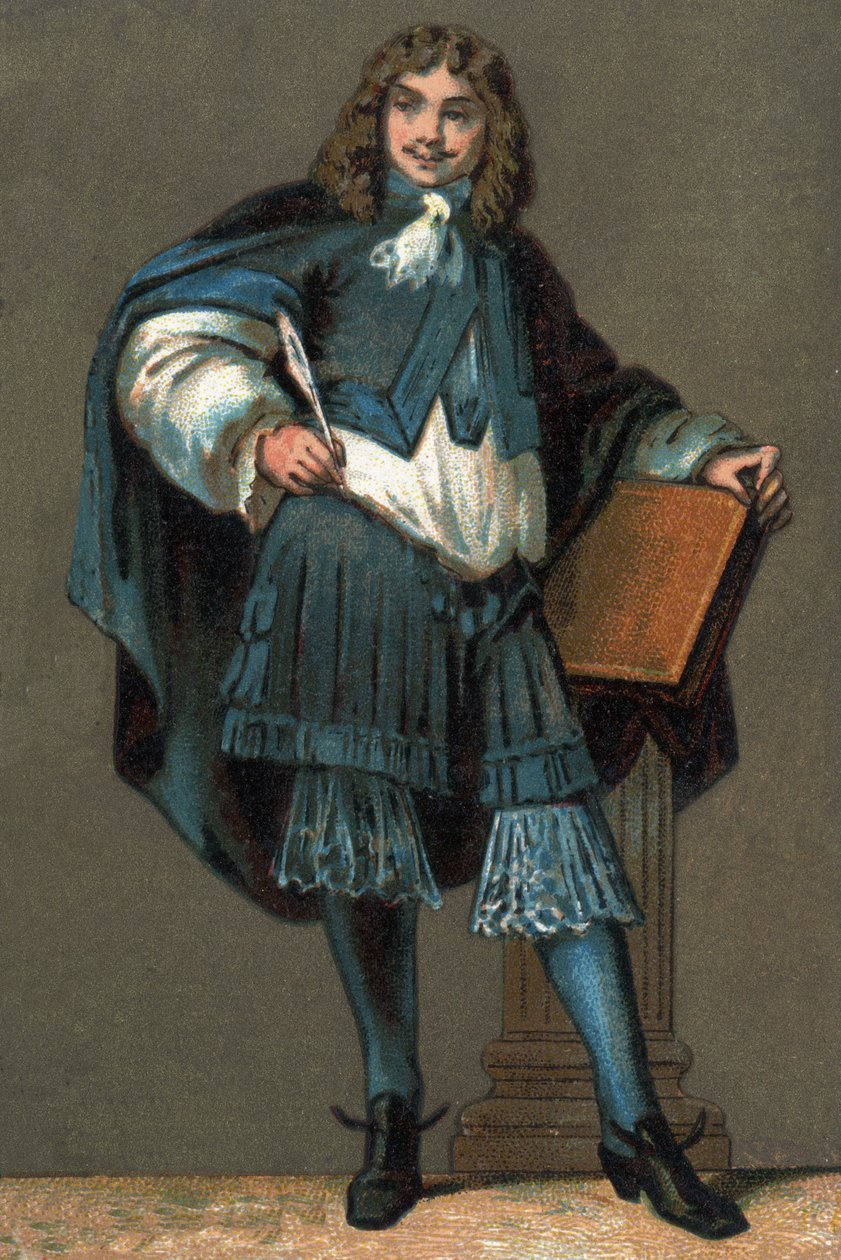صورة لجان بابتيست بوكلين دي موليير (1622-1673) الطباعة الحجرية الملونة حوالي عام 1890. بواسطة فنان غير معروف