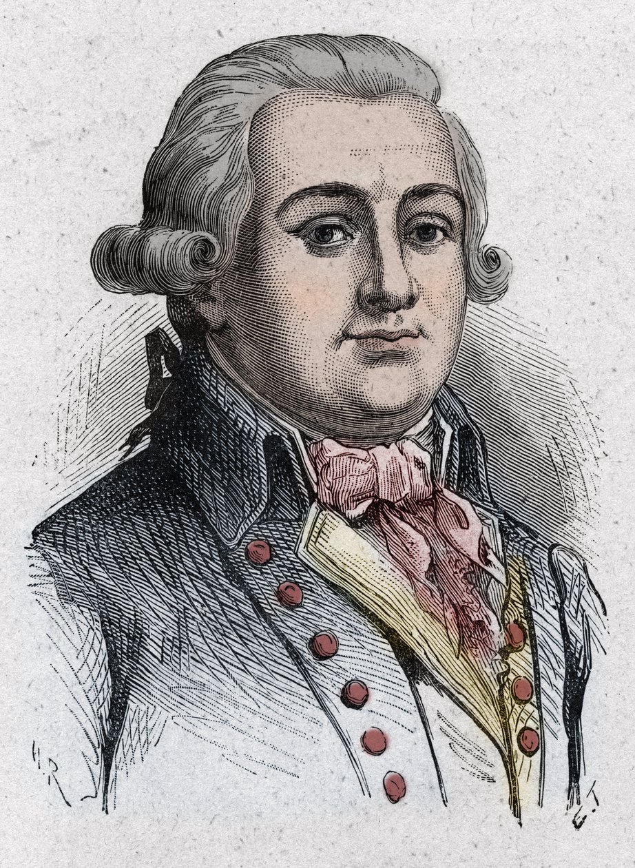 صورة جان فرانسوا (جان فرانسوا) ديلاكروا ، دي لاكروا السياسي الفرنسي (1754-1794). نقش من عام 1889. بواسطة فنان غير معروف