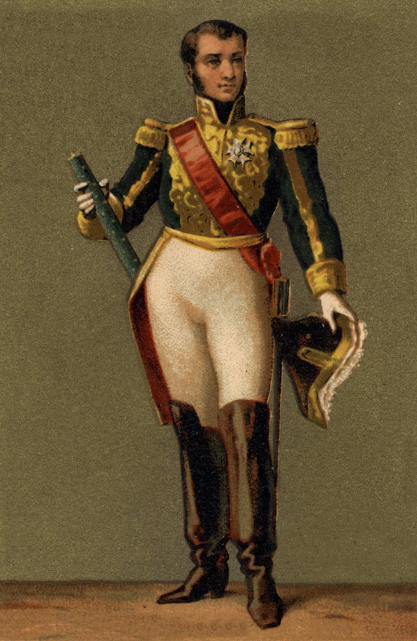 صورة جان لانز ، دوق مونتيبيلو (1769-1809) مارشال فرنسا. الطباعة الحجرية الملونة في القرن التاسع عشر. بواسطة فنان غير معروف