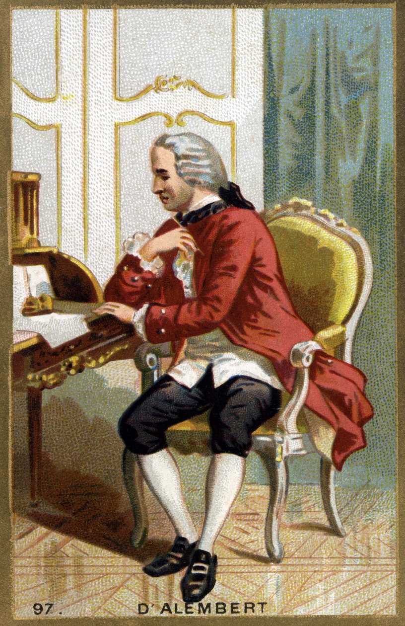 صورة جان لو روند دالمبيرت (1717 - 1783) ، فيلسوف وكاتب وعالم فيزياء ورياضيات فرنسي. الطباعة الحجرية الملونة في القرن التاسع عشر. بواسطة فنان غير معروف