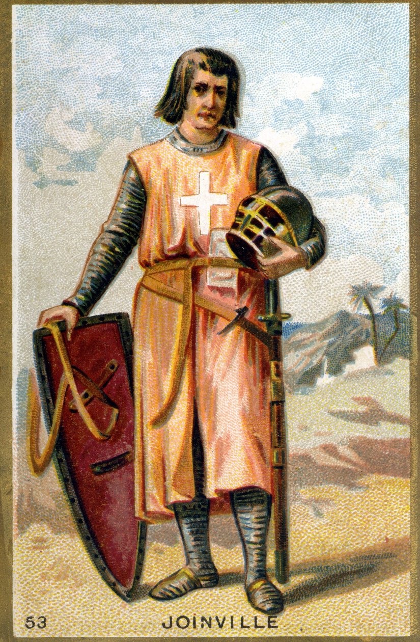 صورة لجان دي جوينفيل (1225 - 1317) كاتب عمود فرنسي. الطباعة الحجرية الملونة في القرن التاسع عشر. بواسطة فنان غير معروف