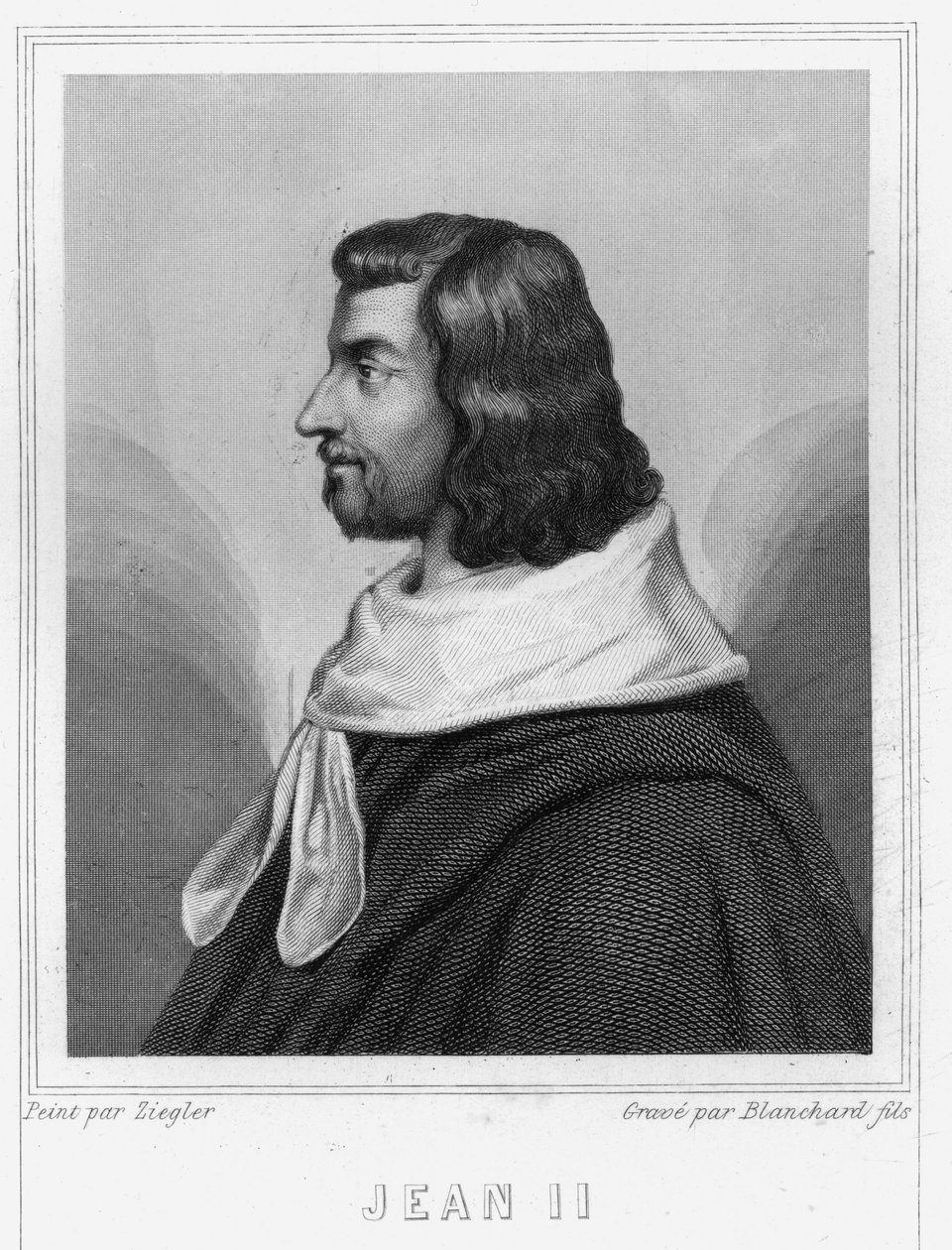 صورة يوحنا الثاني الصالح (1319 - 1364) ، ملك فرنسا - في "Histoire des Français" للافالي ، نقش ، sd. بواسطة فنان غير معروف