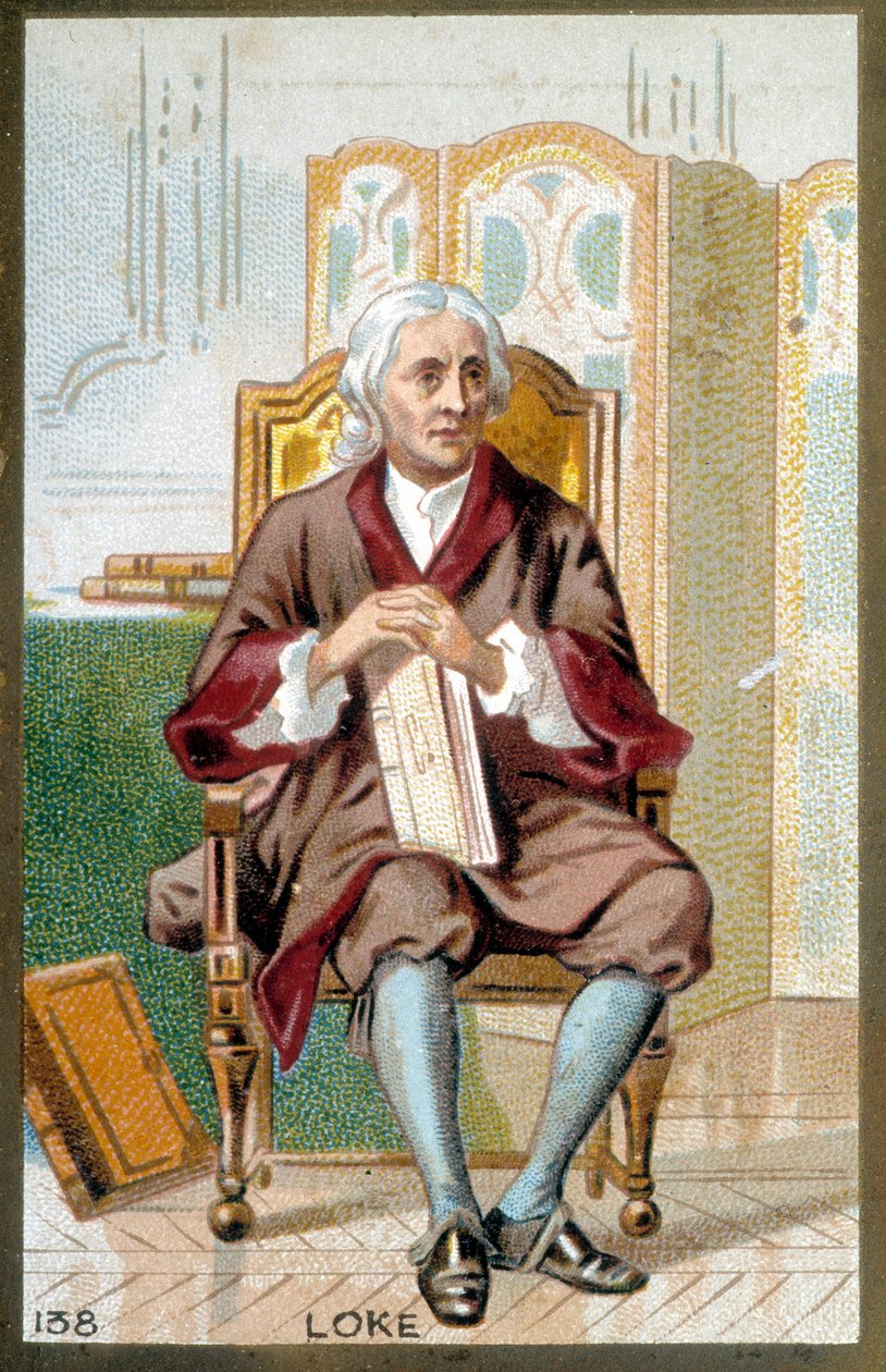 صورة جون لوك (1632-1704) ، الفيلسوف الإنجليزي. الطباعة الحجرية الملونة في القرن التاسع عشر. بواسطة فنان غير معروف