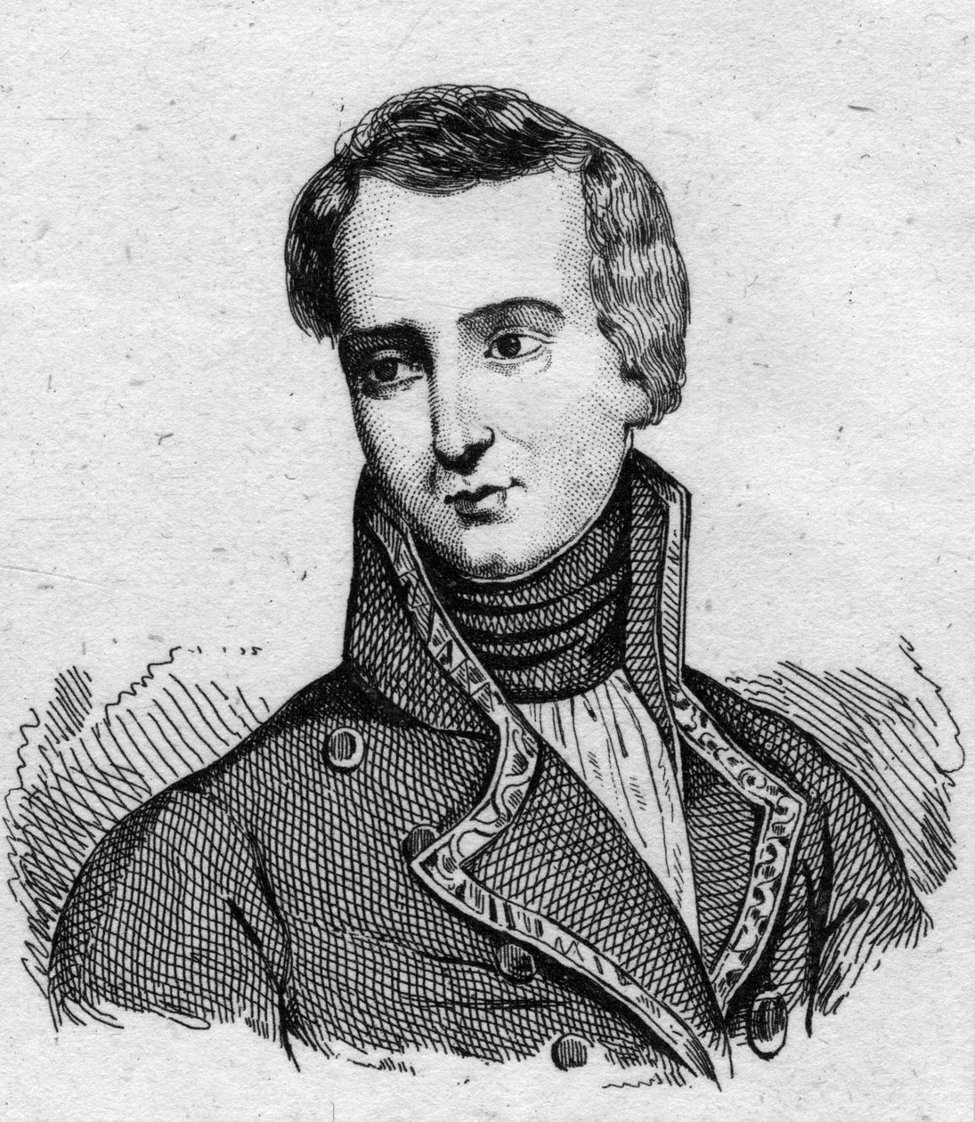 صورة خوسيه ريبوليدو دي بالافوكس (بالافوكس إي ميلسي 2) (1776-1847) ، وهو جندي إسباني قاتل أثناء حصار سرقسطة (سرقسطة) عام 1808. نقش القرن التاسع عشر. بواسطة فنان غير معروف
