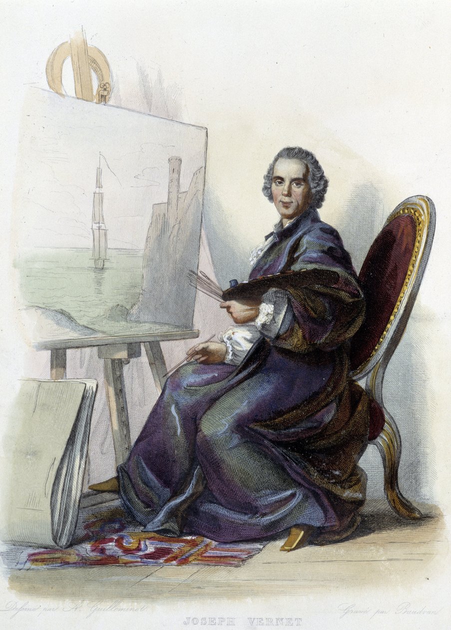 صورة لجوزيف فيرنيه ، رسام فرنسي ورسام كاريكاتير ونحات (1714 - 1789) - في "" Le Plutarque Français "، محرر. مينيت بواسطة فنان غير معروف