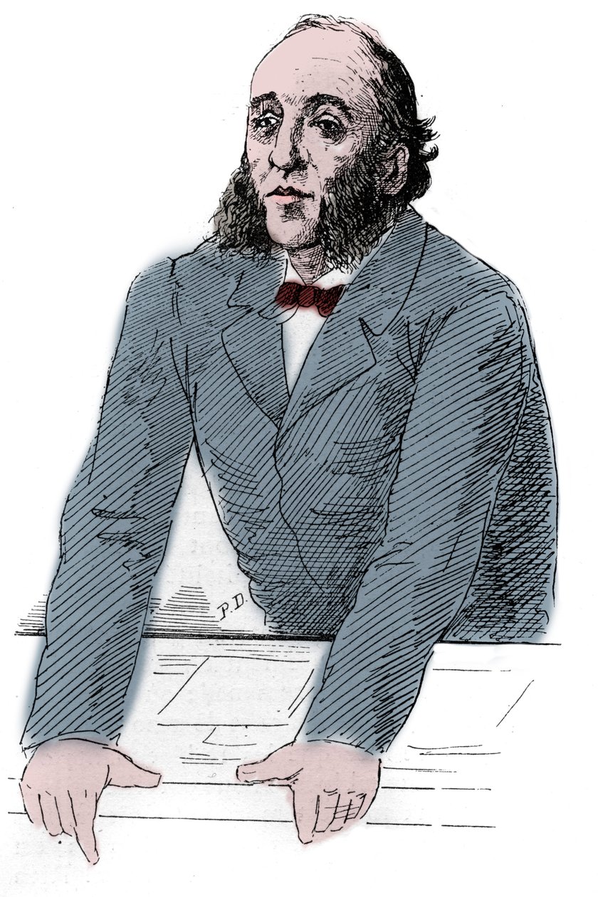 صورة لجول فيري (1832-1893) ، سياسي فرنسي. نقش في "" Le Monde Illustré "" بواسطة فنان غير معروف