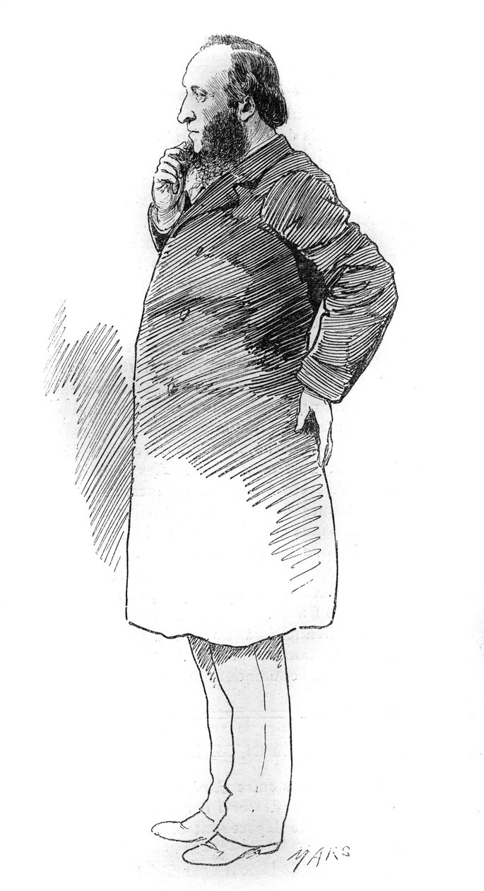 صورة لجول فيري (1832-1893) ، سياسي فرنسي ، رئيس مجلس الوزراء. نقش في "" Le Monde Illustré "" بواسطة فنان غير معروف