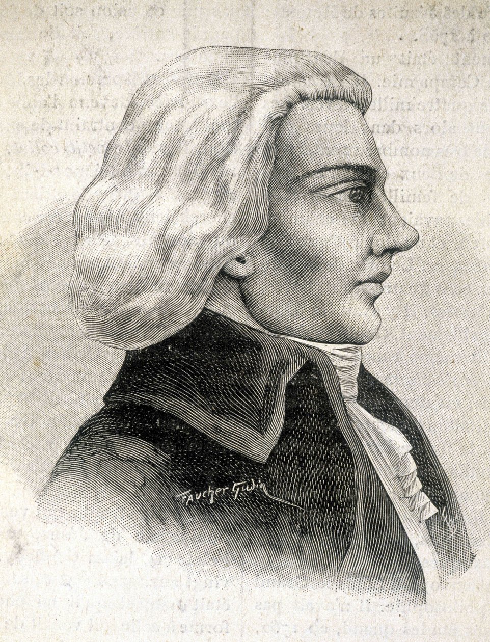 صورة لجوليان لويس جوفروي ، الناقد (1743 - 1814) - في "" المعاصرون "، وأواخر القرن التاسع عشر. بواسطة فنان غير معروف