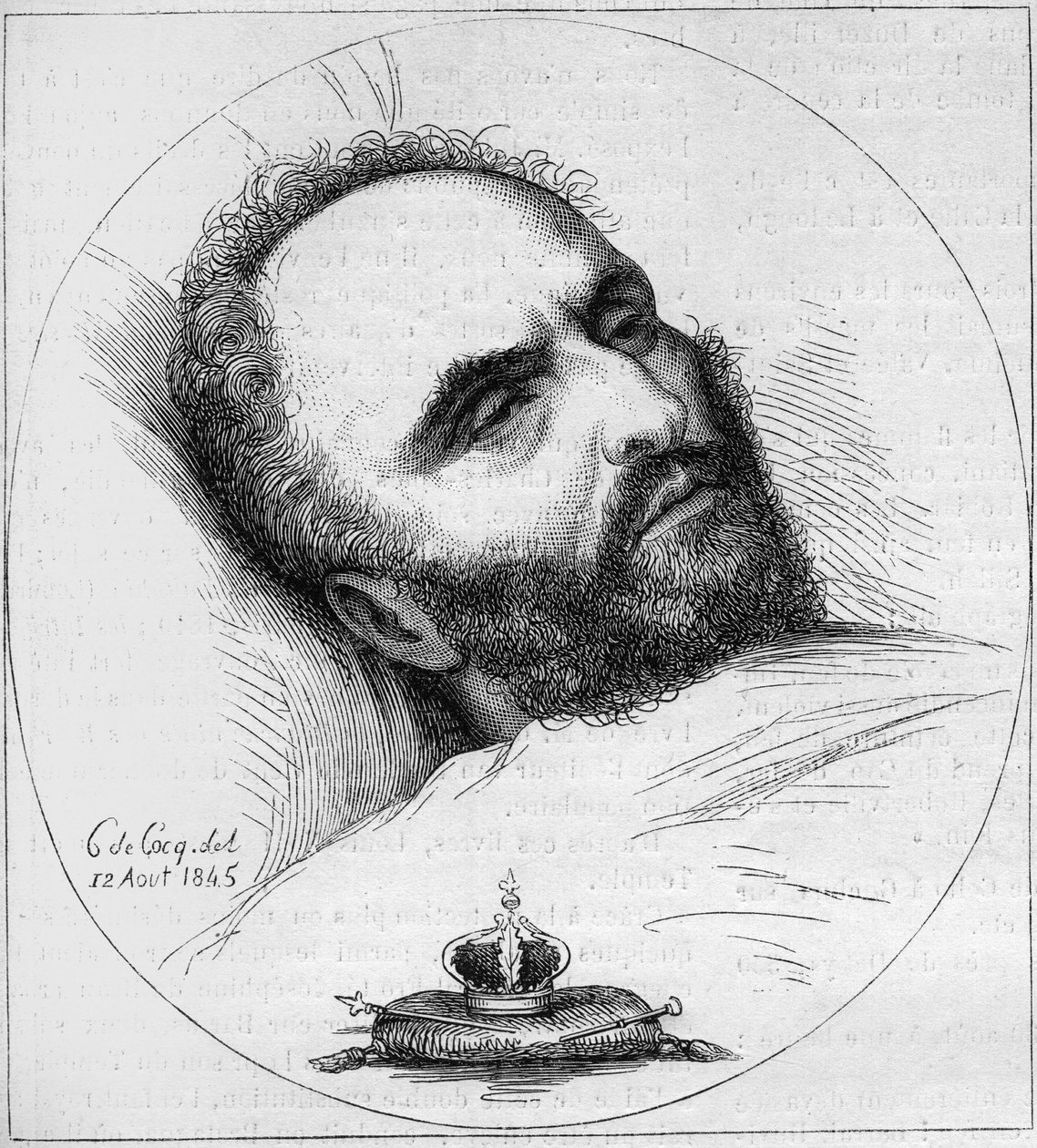 صورة لكارل فيلهلم نوندورف (1785-1845) ، صانع الساعات البروسي الذي تظاهر بأنه ملك فرنسا لويس السابع عشر. نقش القرن التاسع عشر. بواسطة فنان غير معروف