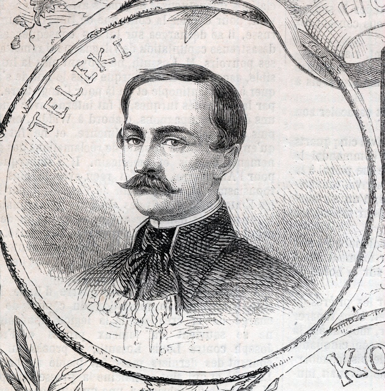 صورة لازلو تيليكي (1811-1861) ، كاتب وسياسي مجري - نقش في "" العالم المصور " بواسطة فنان غير معروف