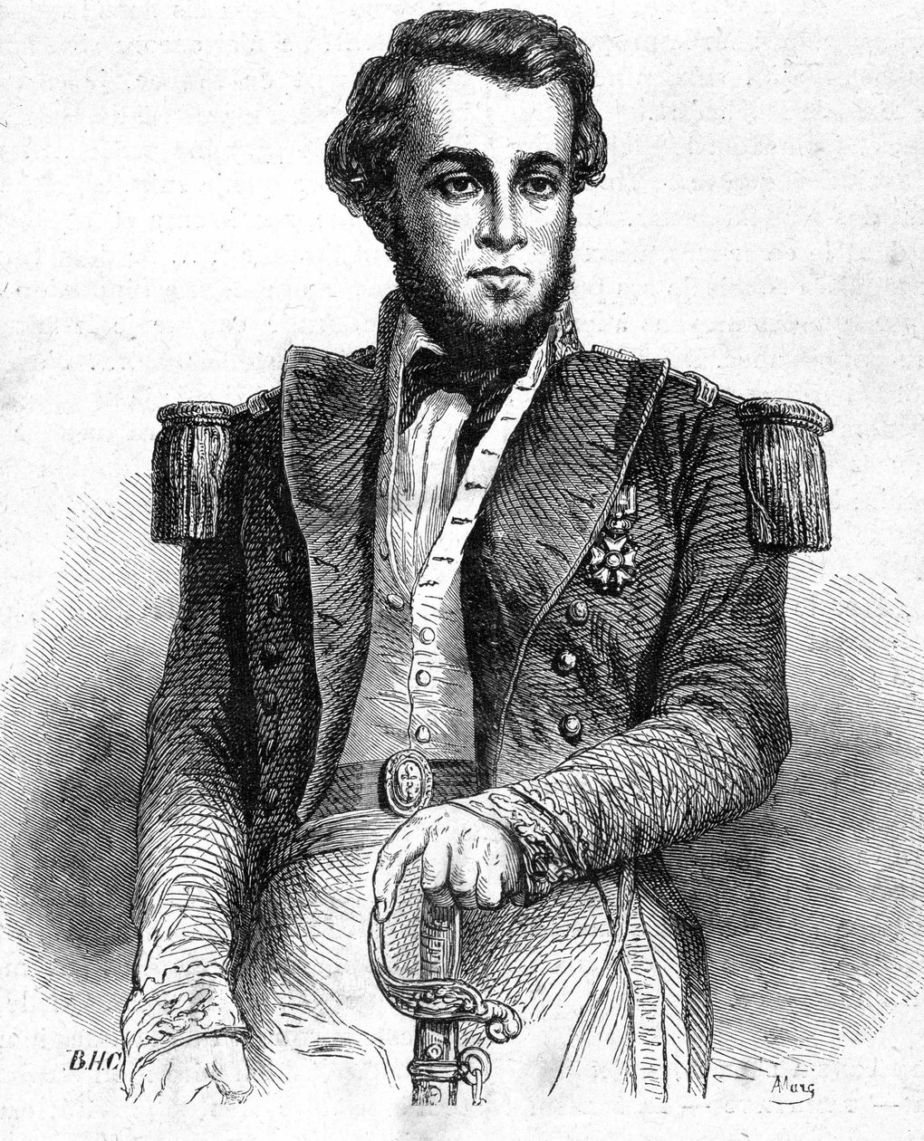 صورة للملازم بيلوت (1826-1853) - في "" المعاصرون "، وأواخر القرن التاسع عشر. بواسطة فنان غير معروف