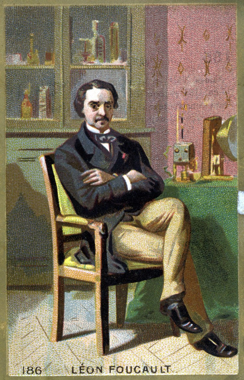 صورة ليون فوكو (1819 - 1868) في مكتبه. بواسطة فنان غير معروف