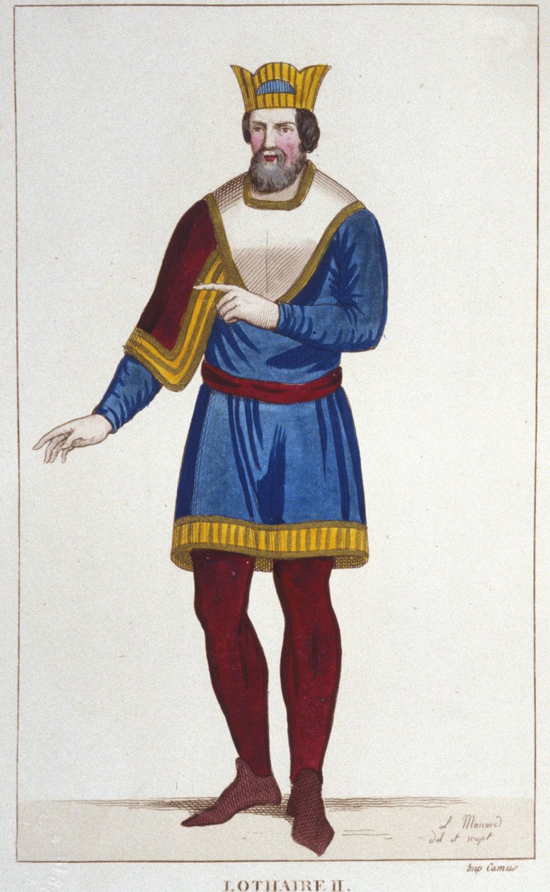 صورة لوثاريا الثاني (825-869) نقش ملك لوثارينجيا عام 1830 بواسطة فنان غير معروف