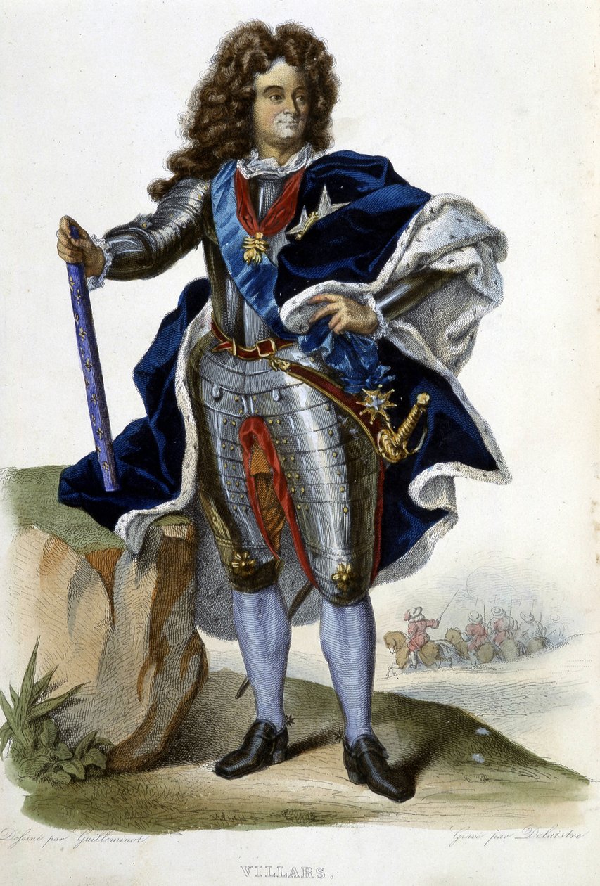 صورة لويس كلود هيكتور دوق فيلارس ، مارشال فرنسا (1653-1734) - في "" Le Plutarque francais "، محرر. لانجلوا ، باريس بواسطة فنان غير معروف