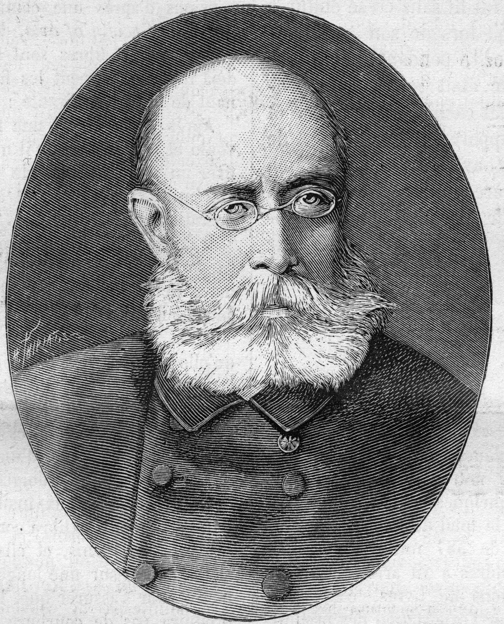 صورة لويس ليون سيزار فيدربه (جنرال فيدربه) (1818-1889) ، جندي وسياسي فرنسي. النقش في "" الطبيعة. مجلة العلوم وتطبيقاتها في الفنون والصناعة " بواسطة فنان غير معروف