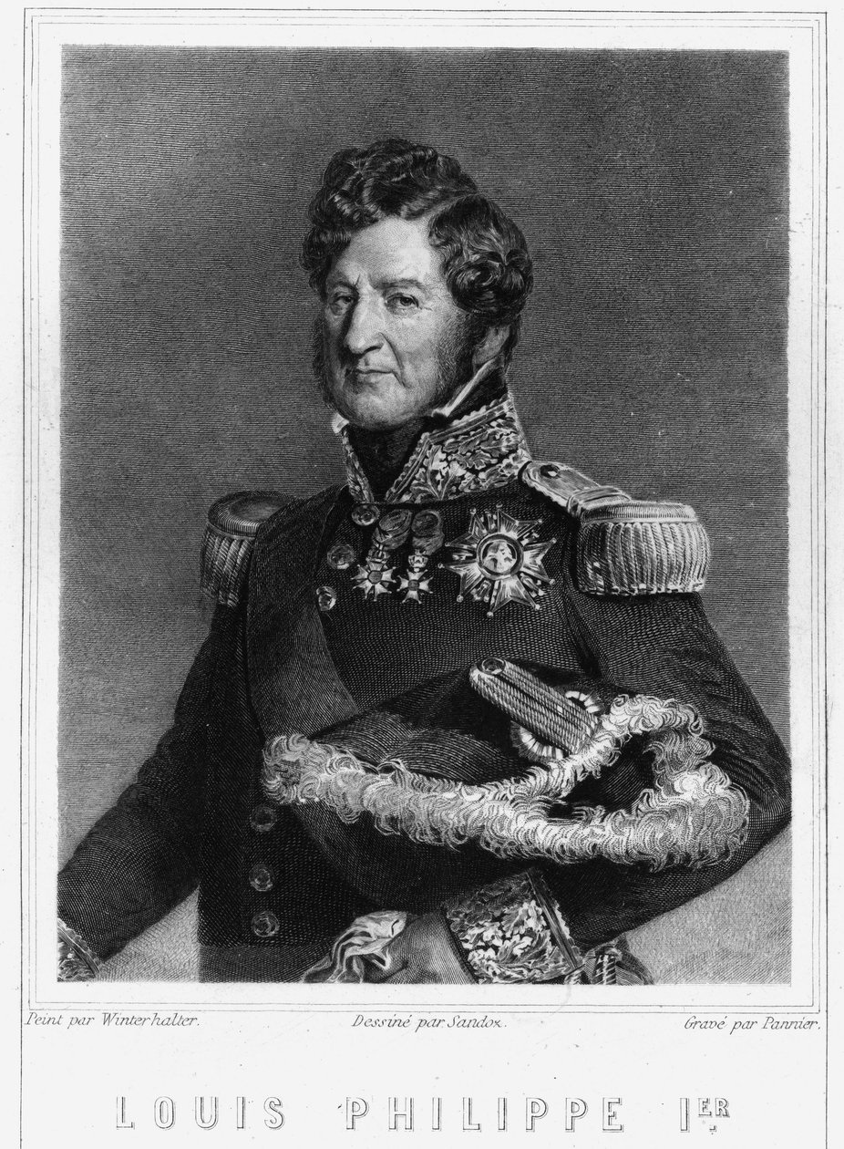 صورة لويس فيليب الأول (1773 - 1850) ، ملك فرنسا - في "Histoire des Français" للافالي ، نقش ، بدون تاريخ. بواسطة فنان غير معروف