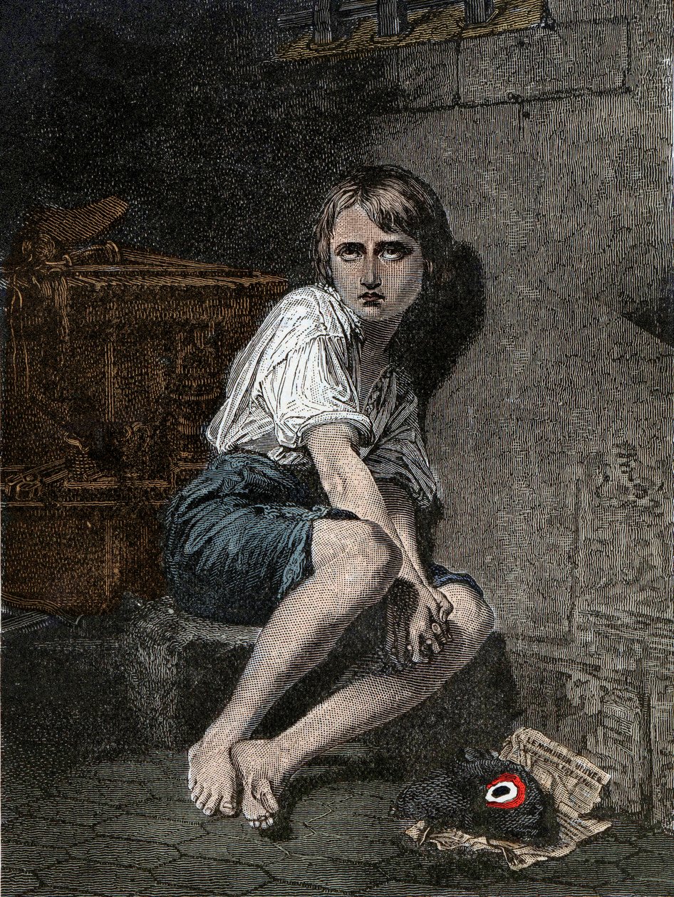 صورة لويس السابع عشر (1785-1795) في سجن المعبد ، باريس " بواسطة فنان غير معروف