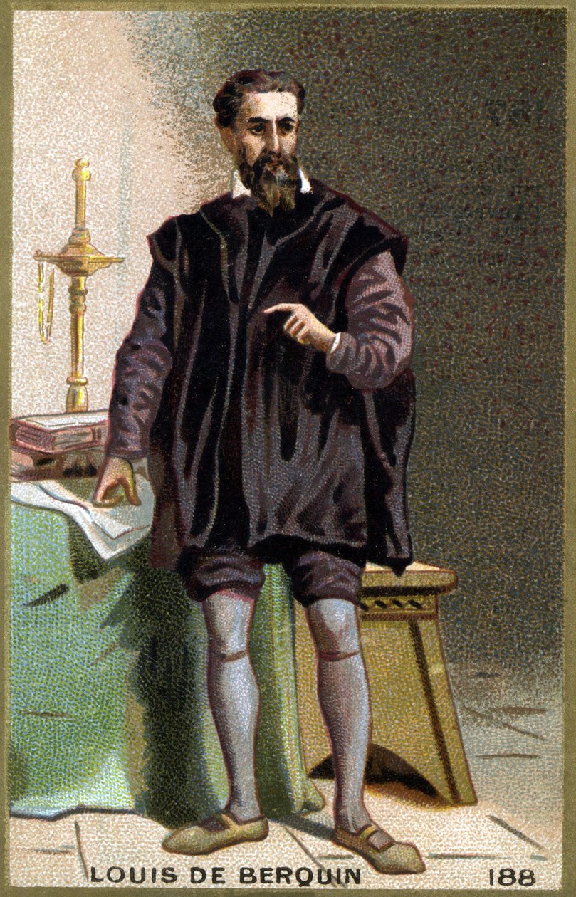 صورة لويس دي بيركوين (1485-1529) ، فارس وإنساني. الطباعة الحجرية الملونة في القرن التاسع عشر. بواسطة فنان غير معروف