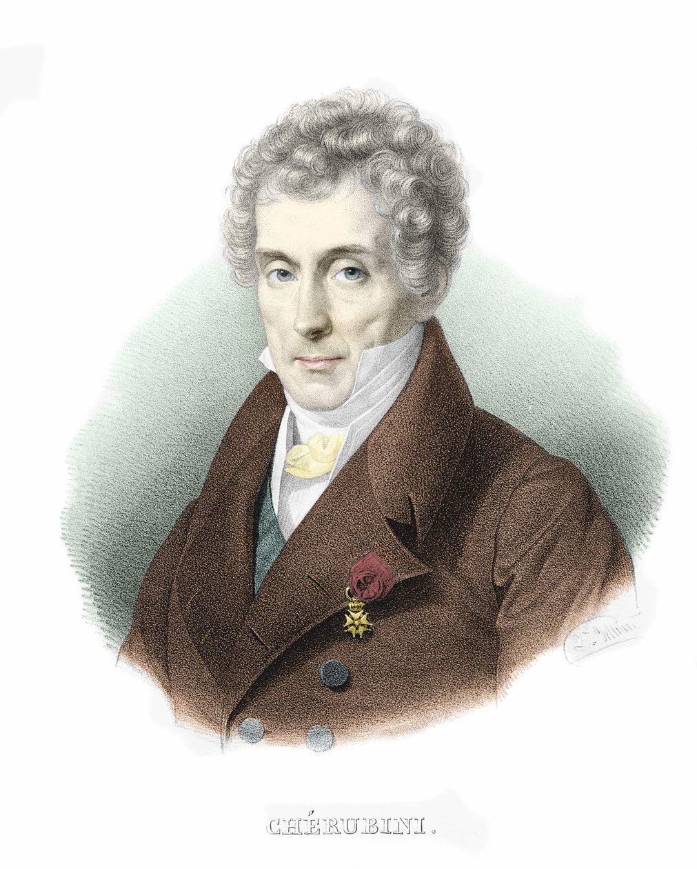 صورة لويجي تشيروبيني (1760-1842) ، ملحن إيطالي. بواسطة فنان غير معروف