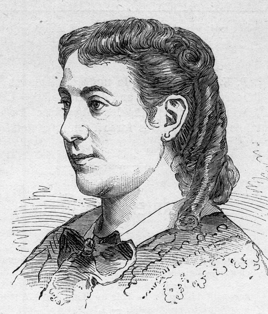 صورة مادلين بروهان (1833-1900) ، الممثل الكوميدي الفرنسي ، عضو الكوميديا الفرنسية النقش في "" Le Monde Illustré "" "رقم 1168 بتاريخ 16 أغسطس بواسطة فنان غير معروف