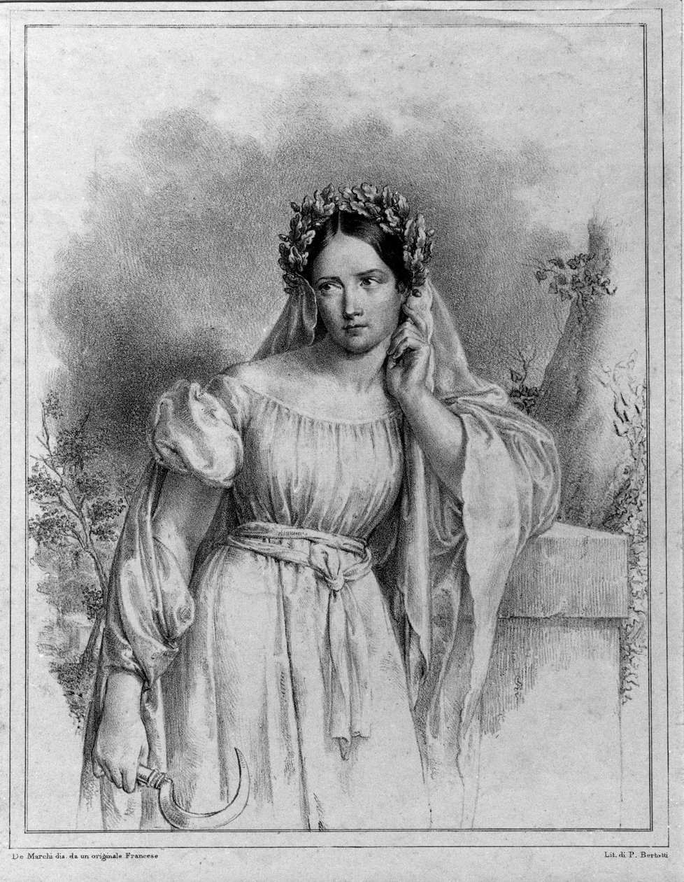 صورة لماريا جارسيا تسمى ماليبران (1808-1836) مغنية في "نورما" بواسطة بيليني بواسطة فنان غير معروف