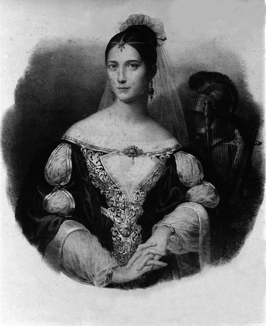 صورة لماريا جارسيا المعروفة باسم مغنية ماليبران (1808-1836). بواسطة فنان غير معروف