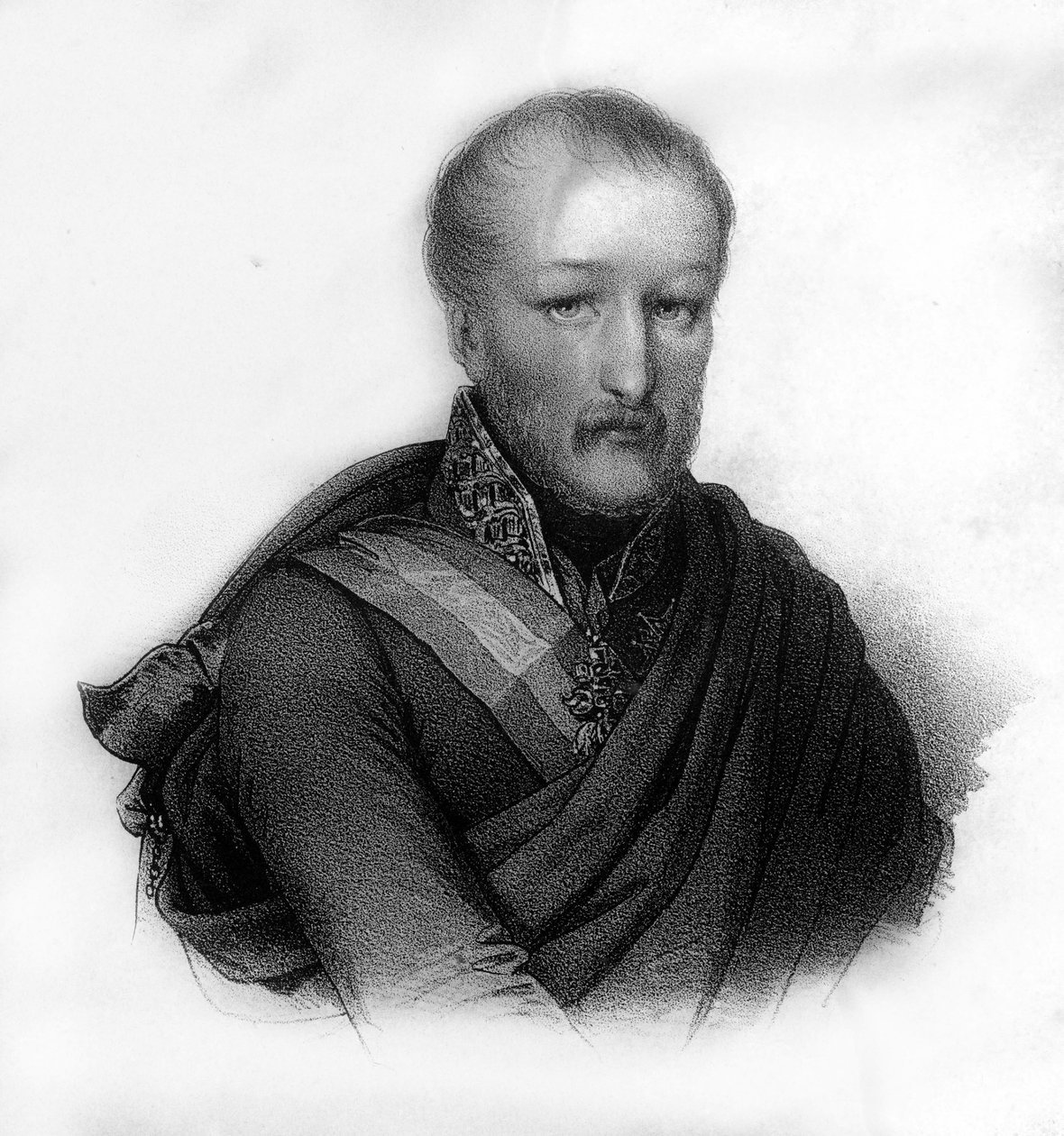 صورة لماريا خوسيه إيزيدورو دي بوربون ، دون كارلوس (1788 - 1855) رضيع إسبانيا ، نقش من القرن التاسع عشر بواسطة فنان غير معروف