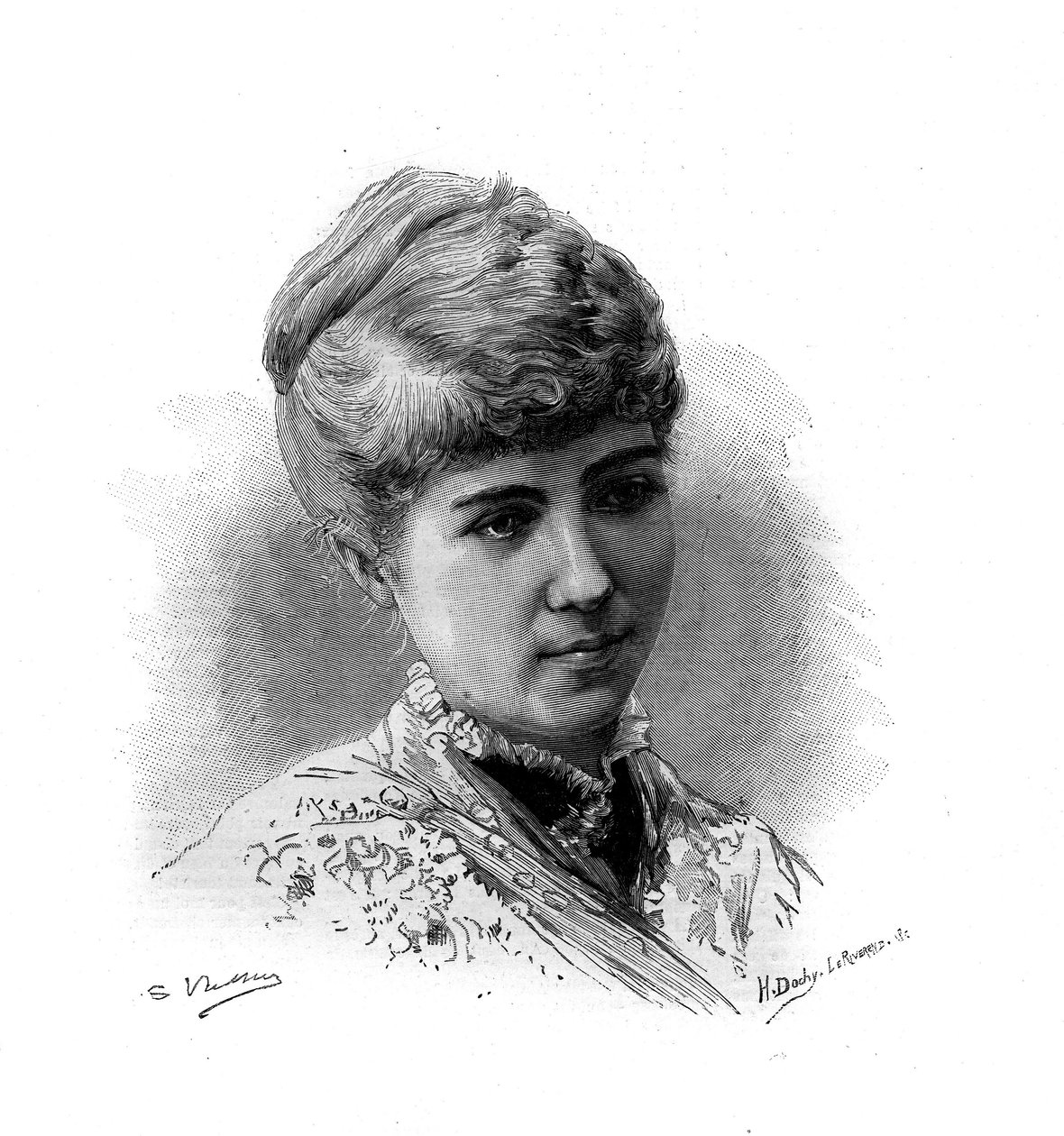 صورة لماري فان زاندت (1858-1919) مغنية فرنسية من أصل هولندي. نقش في "" لوموند اللامع "1883. مجموعة خاصة. بواسطة فنان غير معروف