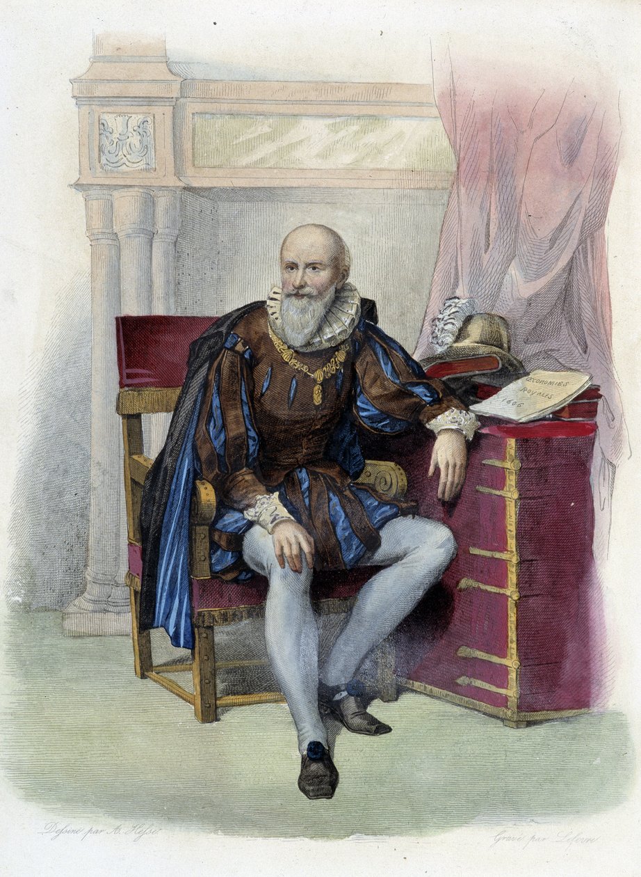 صورة لماكسيميليان بيثون (1560-1641) ، دوق سولي ، رجل دولة فرنسي - في "" Le Plutarque francais "" طبعة. مينيت ، باريس بواسطة فنان غير معروف