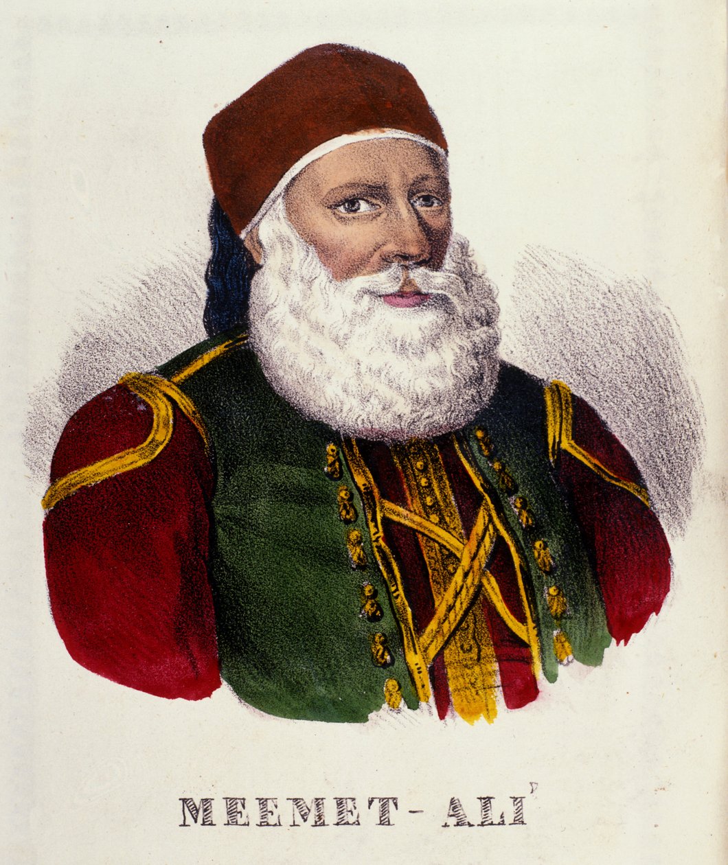 صورة لمحمت علي (أو محيمت علي) (1769-1849) ، نائب ملك مصر عام 1803. نقش من القرن التاسع عشر بواسطة فنان غير معروف