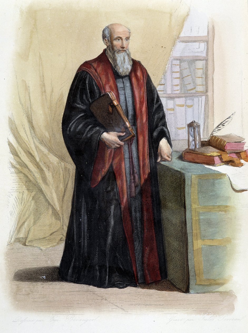 صورة ميشيل دي لوبيتال (ميشيل دي لوبيتال ، 1504 - 1573) ، قاضي وسياسي فرنسي. - في "Le Plutarque francais" ، Ed. Mennechet بواسطة فنان غير معروف