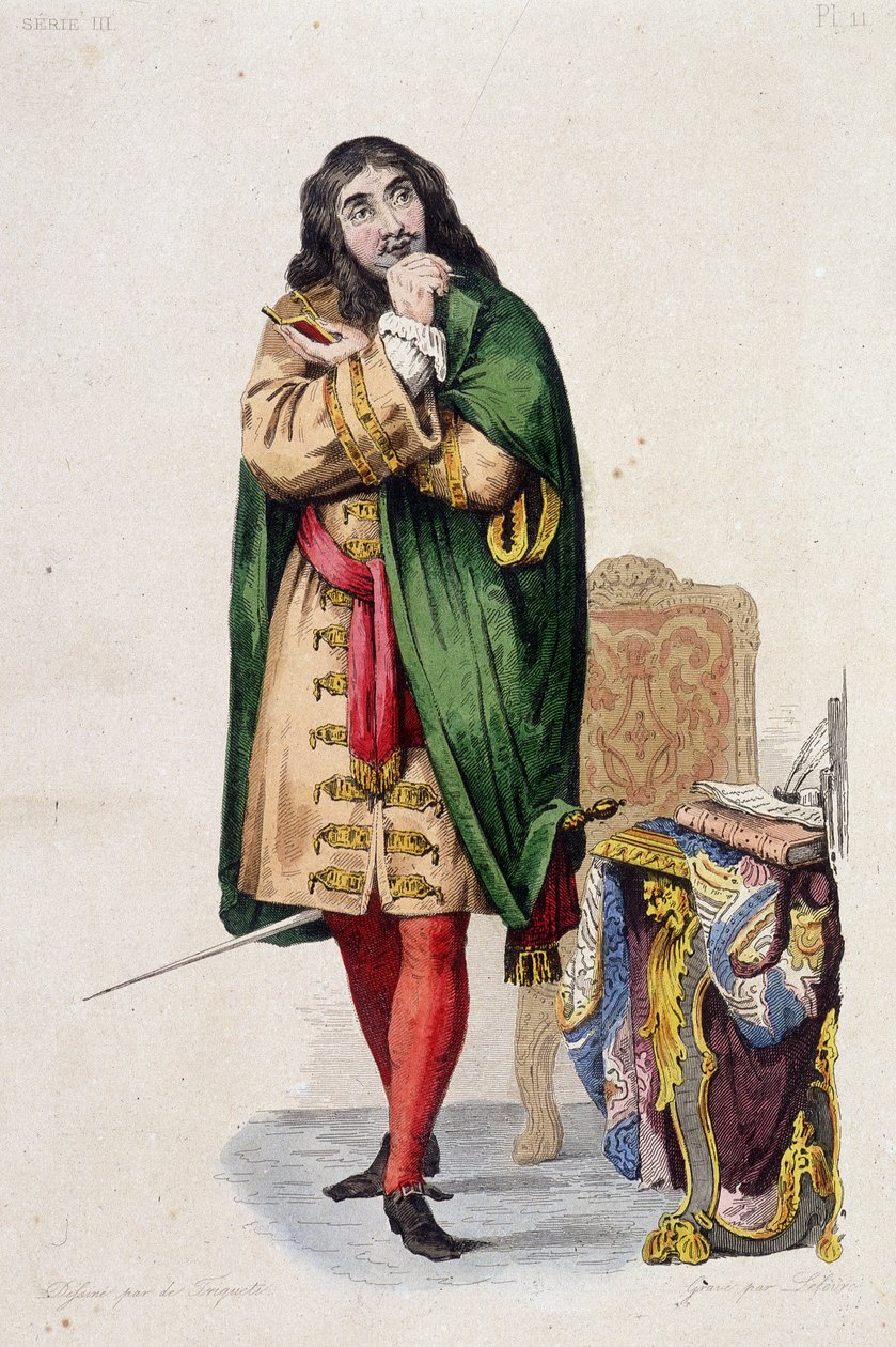 صورة لموليير - في "" Le Plutarque francais "" طبعة. Mennechet ، المجلد. 5 بواسطة فنان غير معروف