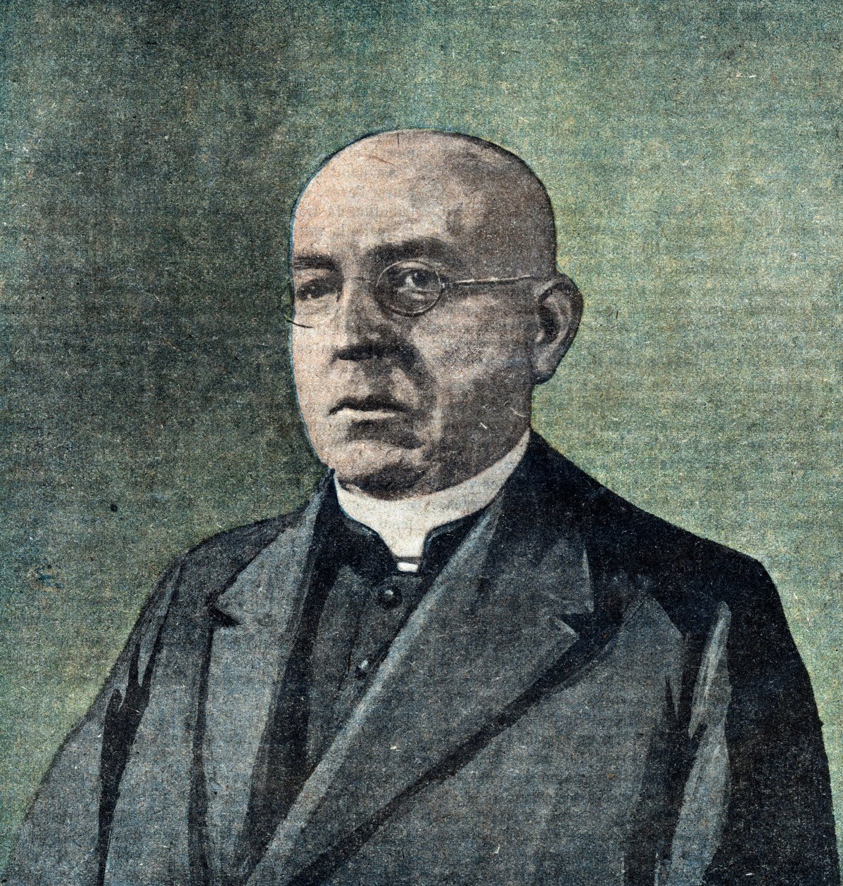 صورة شخصية للمونسنيور إجناز سيبل (1876-1932) مستشار النمسا (أسقف نمساوي وسياسي من الحزب المسيحي الاجتماعي (CS)، الذي شغل منصب المستشار الاتحادي إجناز سيبل) رسم توضيحي من "Le pelerin" 25/02/1923 مجموعة بريفي هولب بواسطة فنان غير معروف
