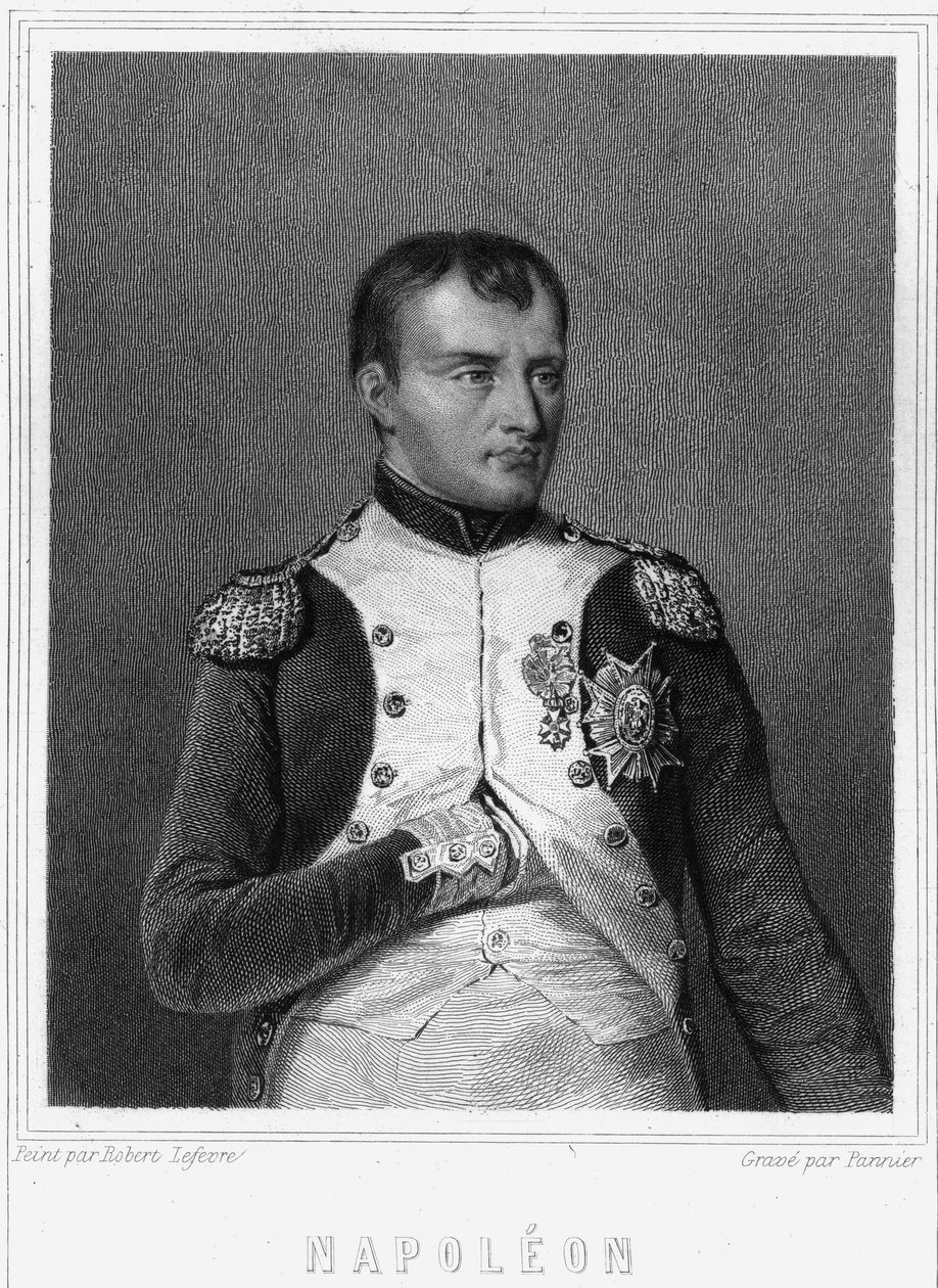 صورة لنابليون الأول (1769 - 1821) ، إمبراطور الفرنسيين - في "Histoire des Français" للافالي ، نقش ، sd. بواسطة فنان غير معروف