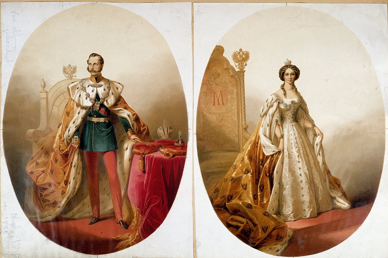 صورة لنيكولاس الأول (1796-1855) ، إمبراطور روسيا وزوجته ألكسندرا فيودوروفنا بواسطة فنان غير معروف