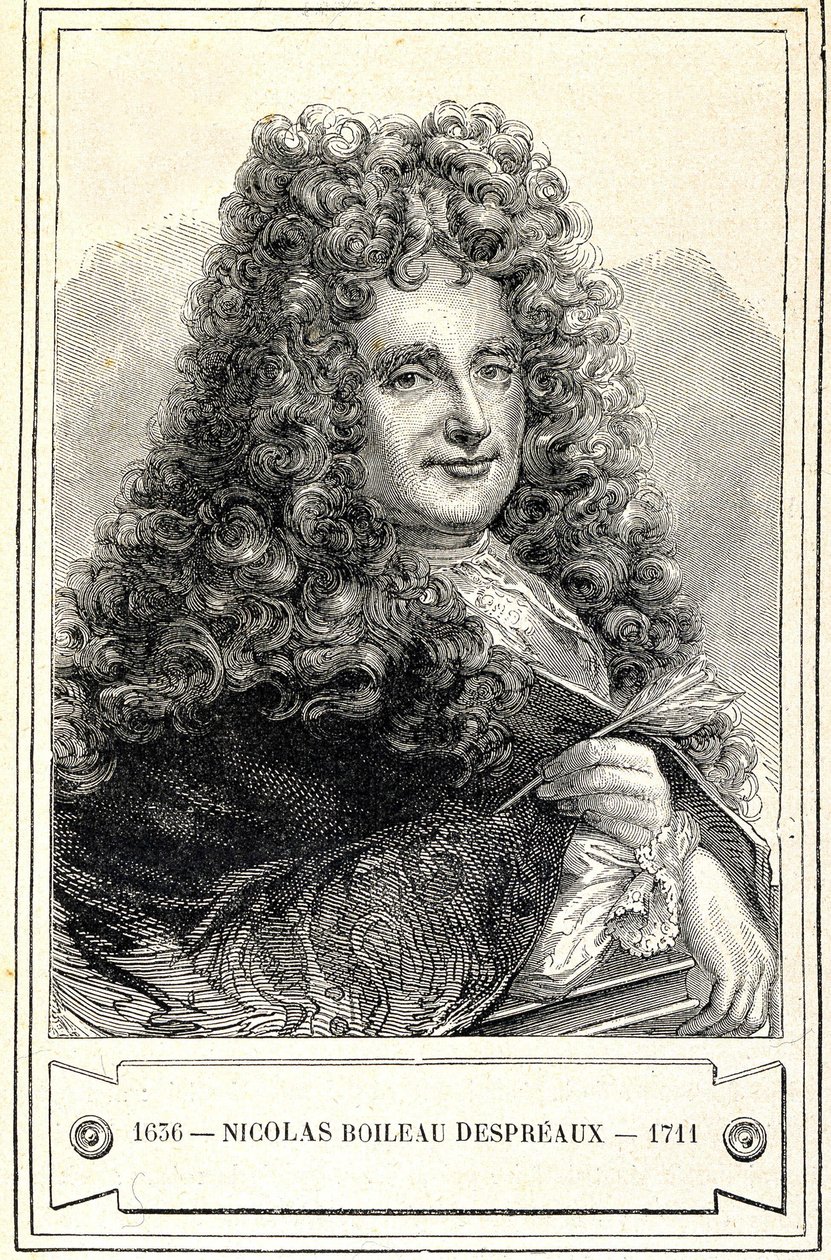 صورة لنيكولاس بويلو ديسبرو (Boileau-Despreaux) (1636 - 1711) ، نقش القرن التاسع عشر بواسطة فنان غير معروف