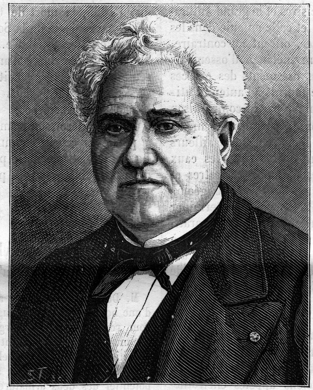 صورة لبول جيرفيه (1816-1879) ، عالم الحيوان وعالم الحفريات الفرنسي. نقش في "" La Nature "" بواسطة فنان غير معروف