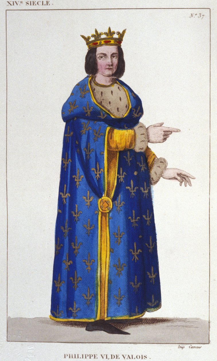 صورة لفيليب السادس ملك فالوا (1293-1350) ملك فرنسا. نقش 1830 بواسطة فنان غير معروف