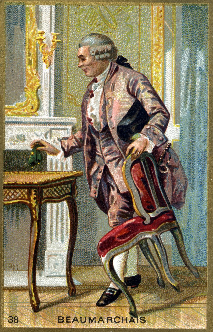 صورة شخصية لبيير أوغستين كارون دي بومارشيه (1732-1799) ، كاتب وكاتب مسرحي فرنسي. بواسطة فنان غير معروف