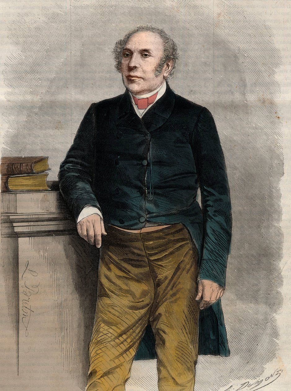 صورة بيير أنطوان (بيير أنطوان) بيرير (1790-1868) (بيرير جونيور) ، محامي وسياسي فرنسي. نقش في "الكون اللامع" بواسطة فنان غير معروف