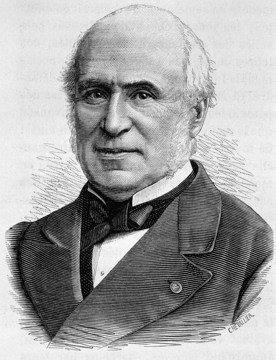 صورة لبيير تشارلز تشيسنيلونج (1820 - 1899). نقش نهاية القرن التاسع عشر في "هيستوار دو فرانس" له. مارتن. بواسطة فنان غير معروف