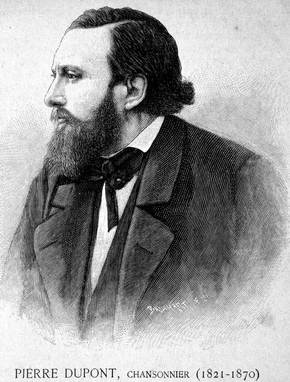 صورة شخصية لبيير دوبون ، تشانسونير (1821-1870) - في "" المعاصرون "، وأواخر القرن التاسع عشر. بواسطة فنان غير معروف