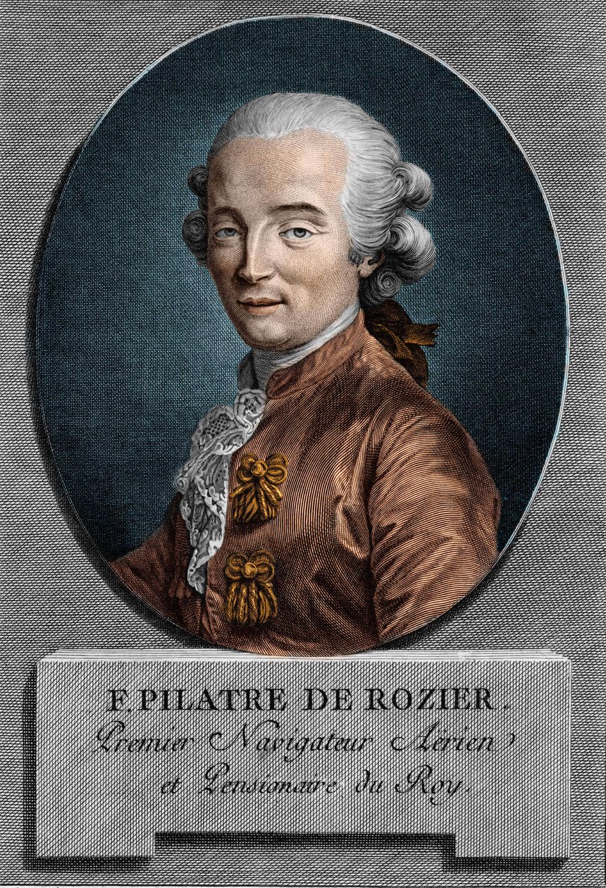 صورة بيلاتر دي روزير (1756-1785) ، فيزيائي وطيران فرنسي (أول رحلة في منطاد الهواء الساخن) بواسطة فنان غير معروف